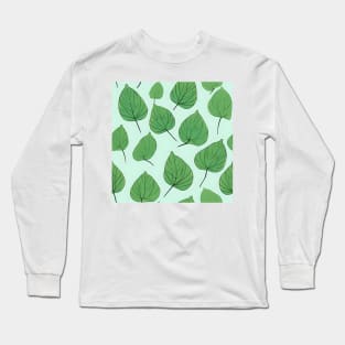 Green Leaves Pattern 1 Long Sleeve T-Shirt